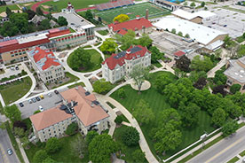 Aerial shot of the campus. Link to Gifts That Pay You Income
