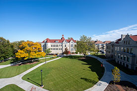 Aerial shot of the campus. Link to Gifts of Appreciated Securities